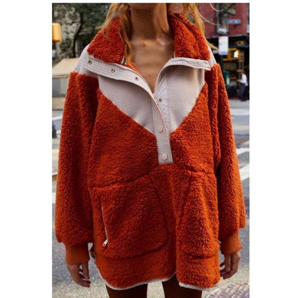 Free People “Fall to Rise” Fleece Quarter Zip